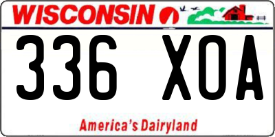 WI license plate 336XOA