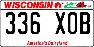WI license plate 336XOB