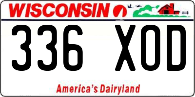 WI license plate 336XOD