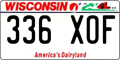 WI license plate 336XOF