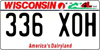 WI license plate 336XOH