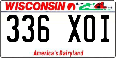 WI license plate 336XOI