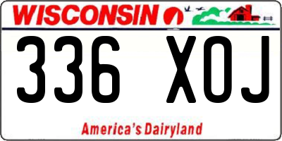 WI license plate 336XOJ