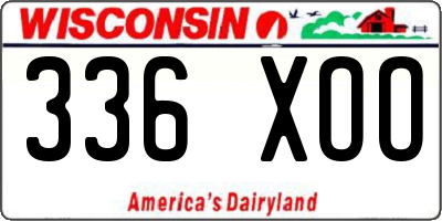 WI license plate 336XOO