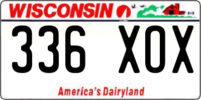 WI license plate 336XOX