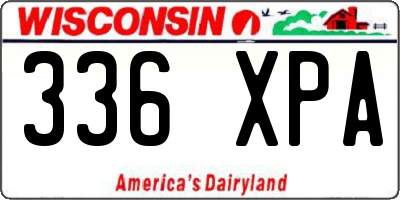 WI license plate 336XPA