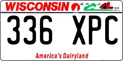 WI license plate 336XPC