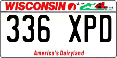 WI license plate 336XPD
