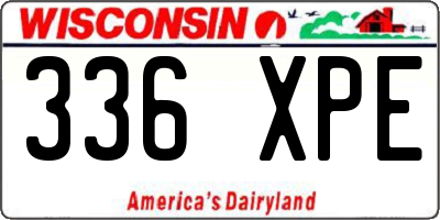 WI license plate 336XPE