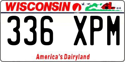 WI license plate 336XPM