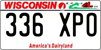 WI license plate 336XPO
