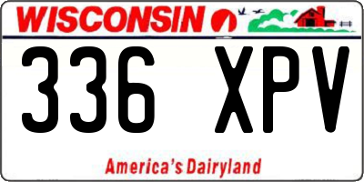 WI license plate 336XPV