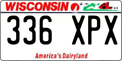 WI license plate 336XPX