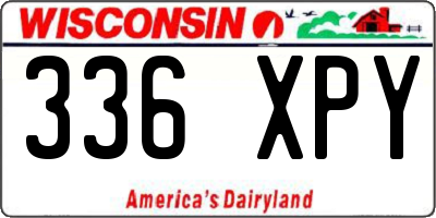 WI license plate 336XPY