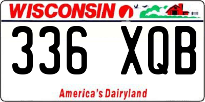 WI license plate 336XQB