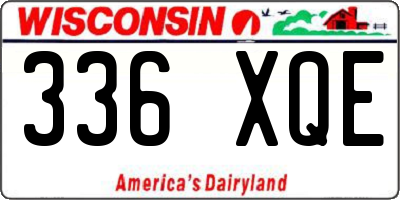 WI license plate 336XQE