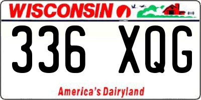 WI license plate 336XQG
