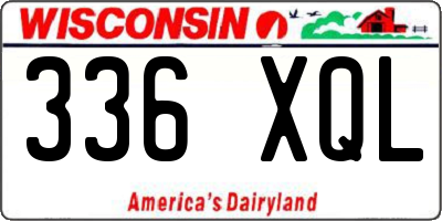 WI license plate 336XQL