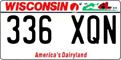 WI license plate 336XQN