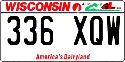WI license plate 336XQW