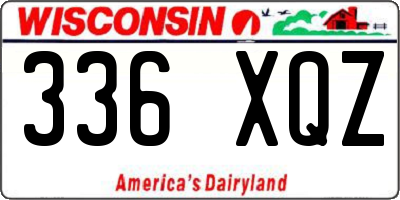 WI license plate 336XQZ