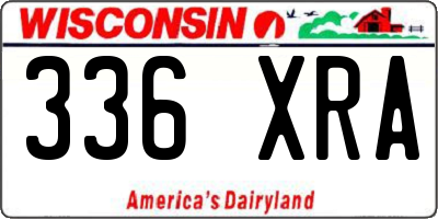WI license plate 336XRA