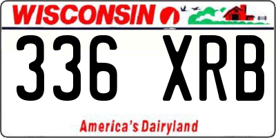 WI license plate 336XRB