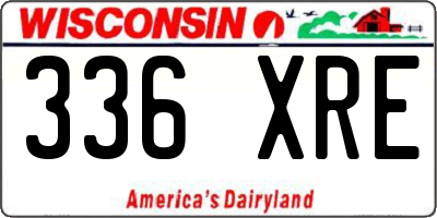 WI license plate 336XRE