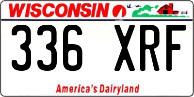 WI license plate 336XRF