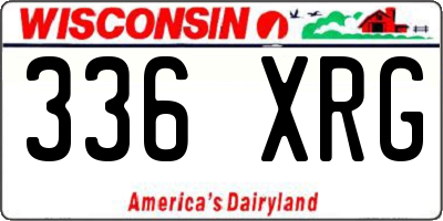 WI license plate 336XRG