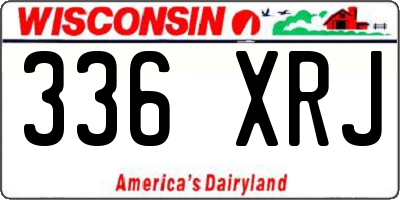 WI license plate 336XRJ