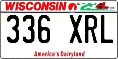 WI license plate 336XRL