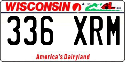 WI license plate 336XRM