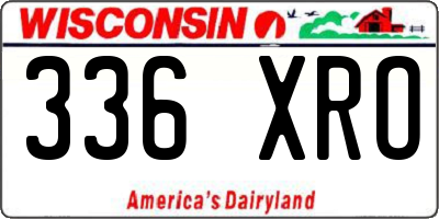 WI license plate 336XRO
