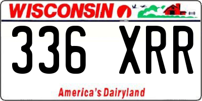 WI license plate 336XRR