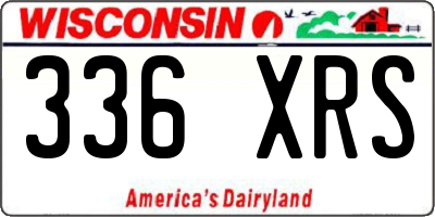 WI license plate 336XRS