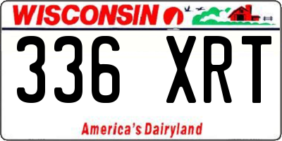 WI license plate 336XRT