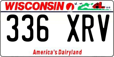 WI license plate 336XRV