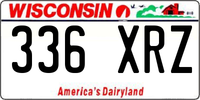 WI license plate 336XRZ
