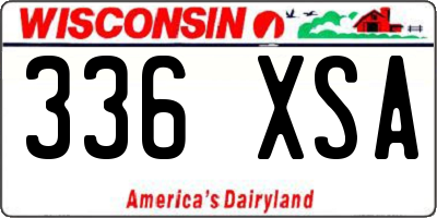 WI license plate 336XSA