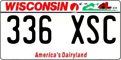 WI license plate 336XSC