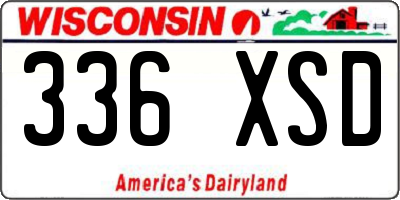 WI license plate 336XSD
