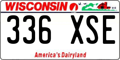 WI license plate 336XSE