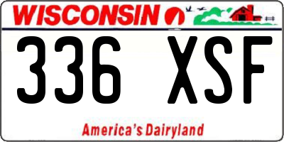 WI license plate 336XSF