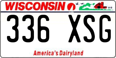 WI license plate 336XSG