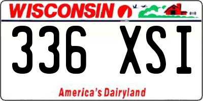 WI license plate 336XSI