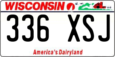 WI license plate 336XSJ