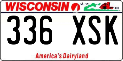 WI license plate 336XSK