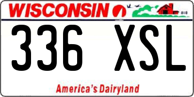 WI license plate 336XSL