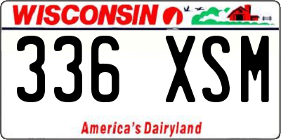 WI license plate 336XSM